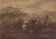 Pietro Graziani A cavalry skirmish oil painting reproduction